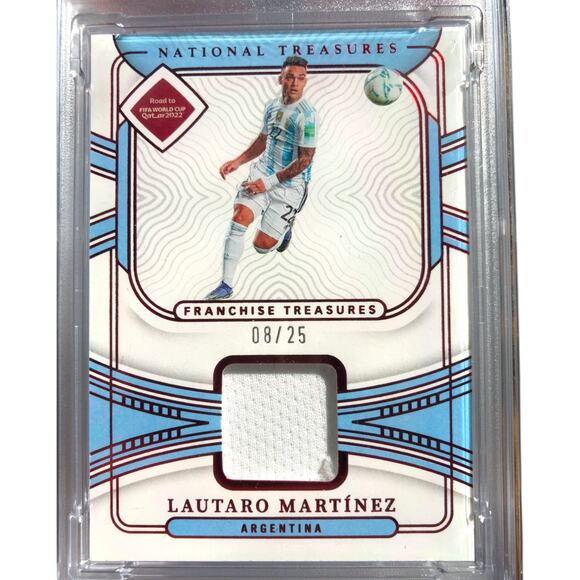 2022 Panini National Treasures Ruby #FT-LMA Lautaro Martinez Argentina /25 PSA 9 - Picture 4 of 8
